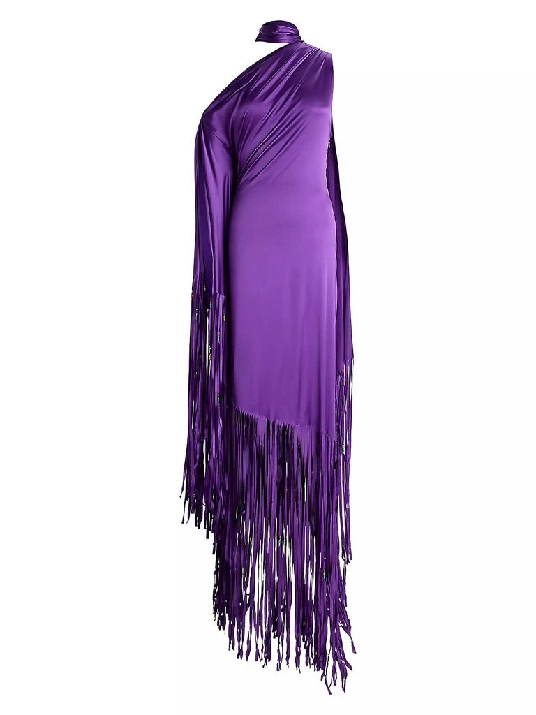 Ralph Lauren Marlee Fringed Silk Halterneck Dress 1