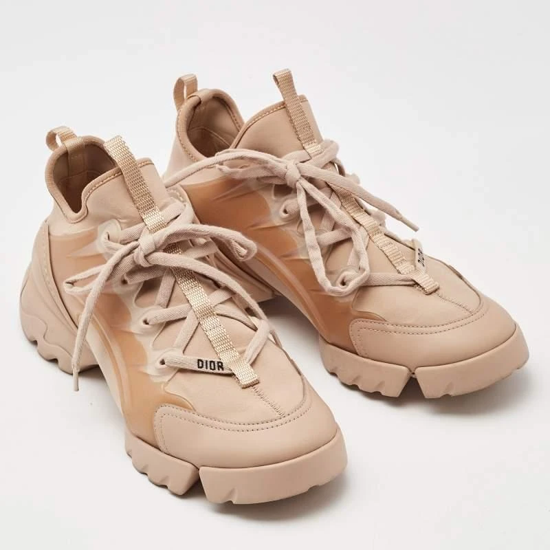 Dior Dior Beige Neoprene and Rubber D-Connect Sneakers Size 39 4