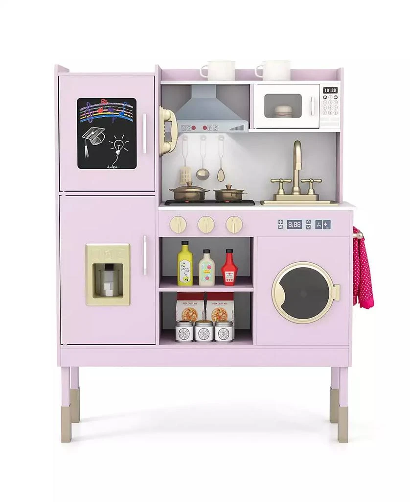 Mecale Pretend Play Kitchen Toy with Range Hood, Ice Maker 
Telephone for Kids  Role Play 8