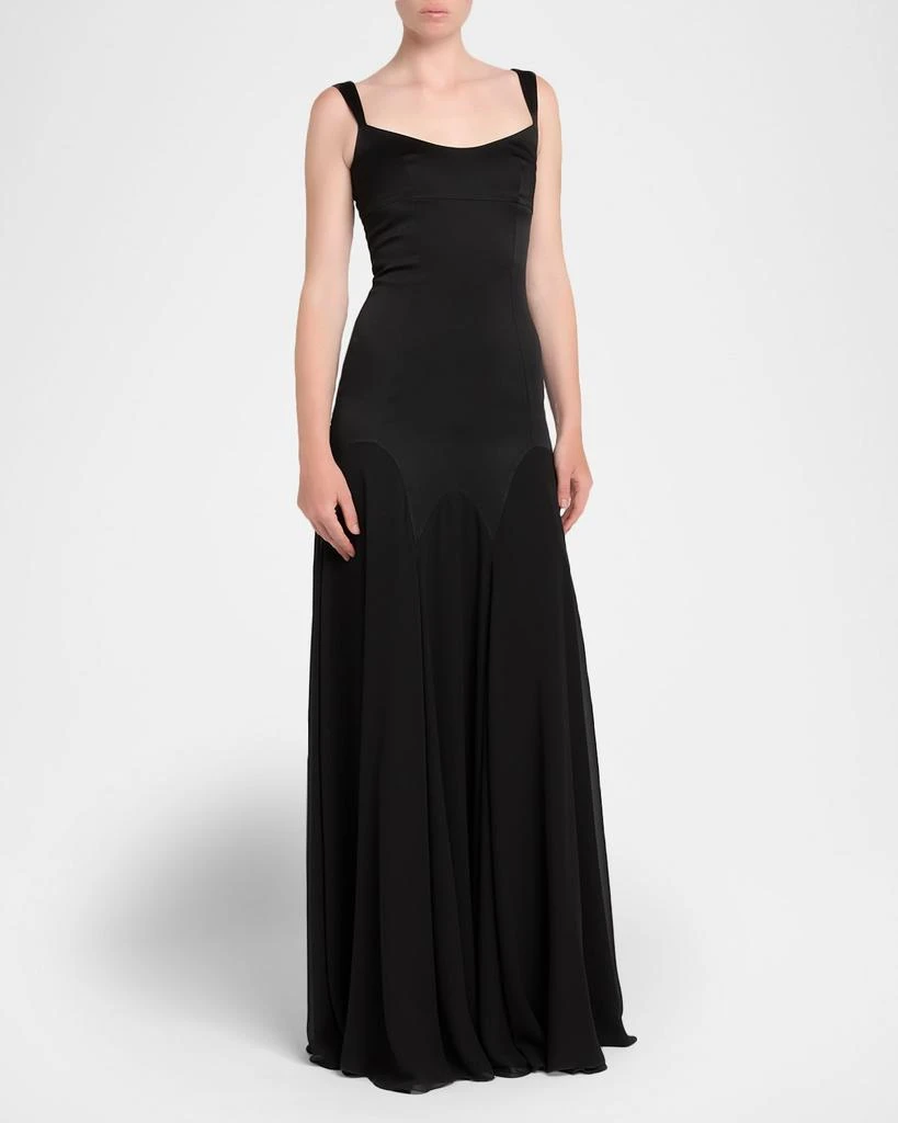 McQueen Sleeveless Satin Evening Dress 4