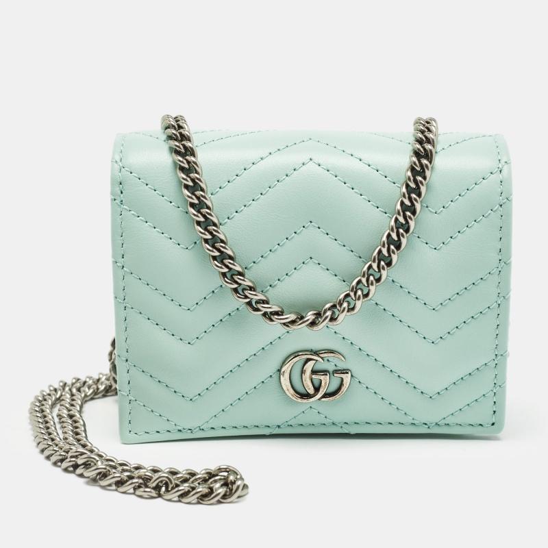 mint❁MINTGREEN　　GUCCI ベージュ GGパターン ポーチ Buy Gucci GG Marmont Mini Chain Bag 'Mint Green' - 497985