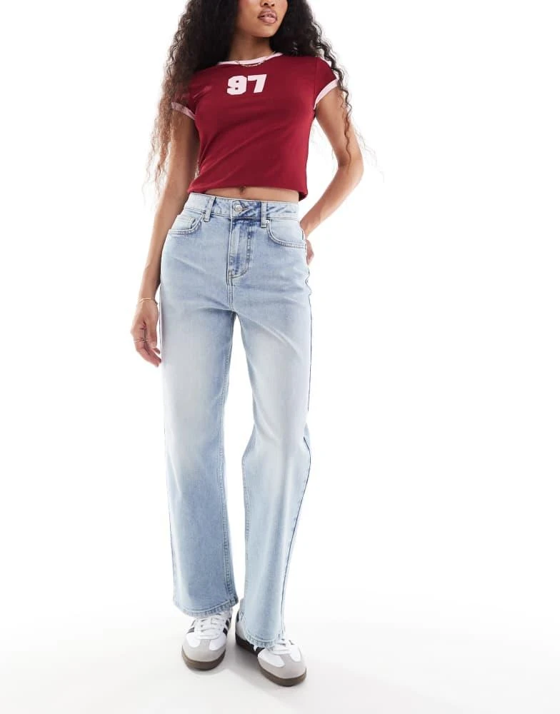 Miss Selfridge Miss Selfridge Petite straight leg jean in mid wash 1