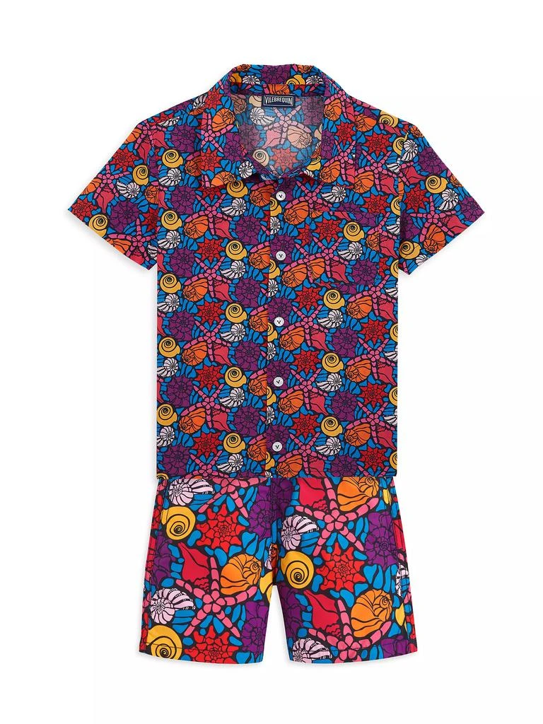 Vilebrequin Little Boy's & Boy's Noumea Seashell Print Swim Shorts 2