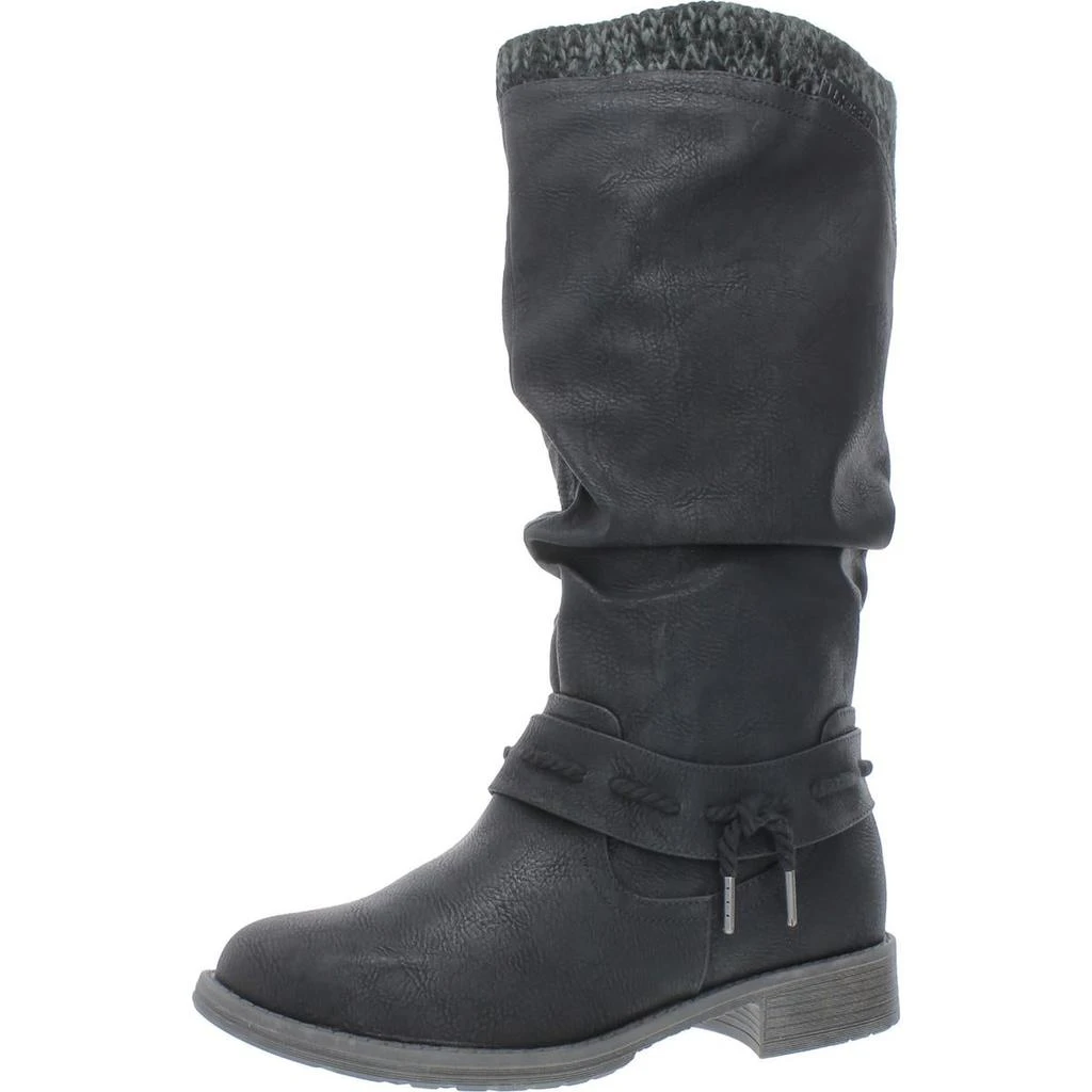 MUK LUKS Bianca Briana Womens Faux Leather Zipper Knee-High Boots 2