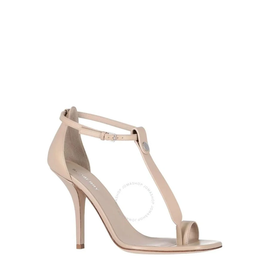 Burberry Soft Fawn Leather Stefanie T-Strap Stiletto Sandals 2