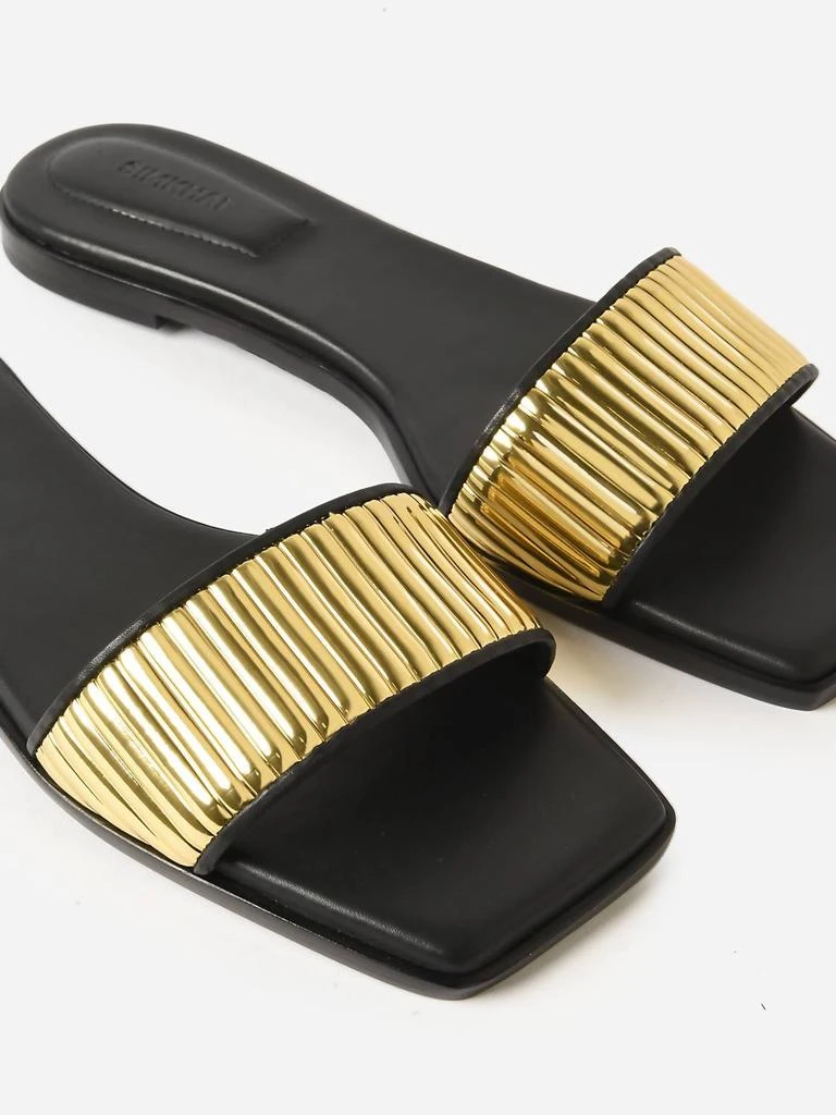 Jonathan Simkhai Women's Carter Textured Sandal In Black Gold 4
