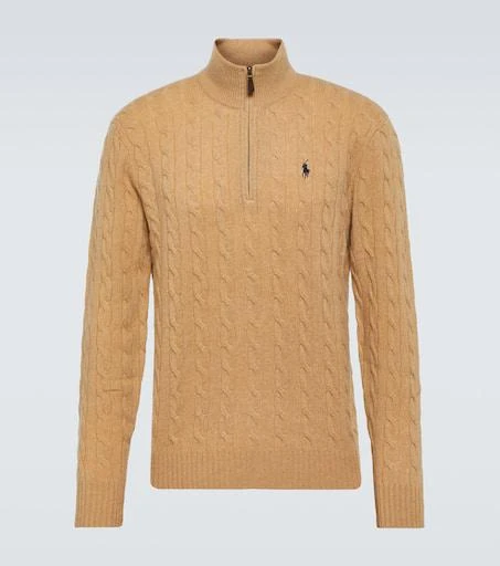 Ralph Lauren Cable-knit wool and cashmere half-zip sweater 1