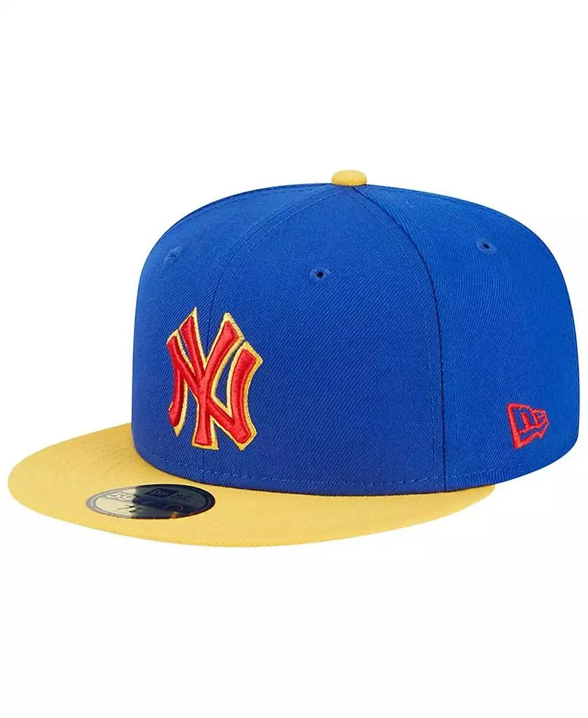New Era Men's Royal, Yellow New York Yankees Empire 59FIFTY Fitted Hat 3