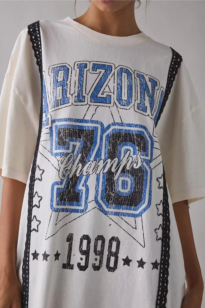 Arizona Champs Graphic Lace Trim Oversized T-Shirt Dress  On Sale Now with  Up to 36% Off | Discover Exclusive Deals & Savings at BeyondStyle   Authentic Urban Outfitters womens|Women's|Tops with Limited-Time