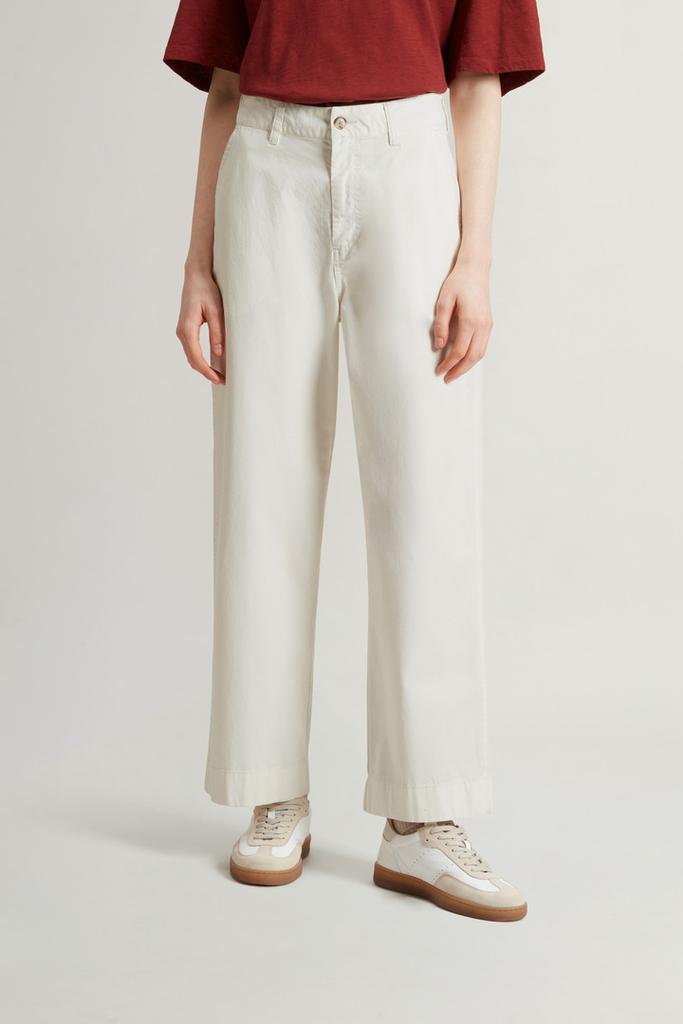 Woolrich Garment-Dyed Pure Cotton Chino Pants - Women - White