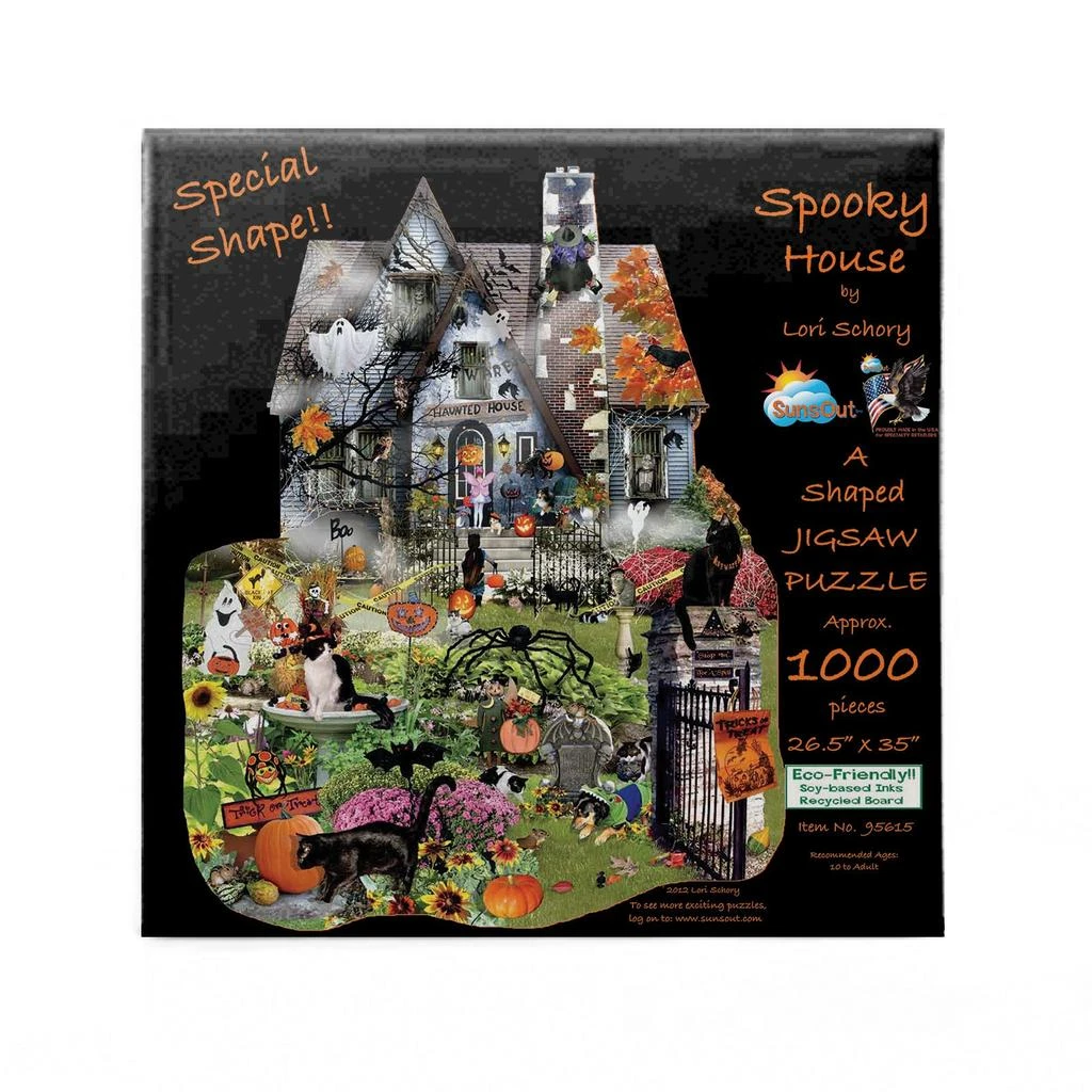 SunsOut Spooky House 1000 piece Jigsaw Puzzle for Adults Special Shape Halloween 2