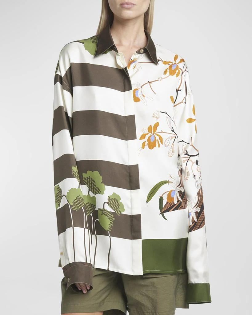 Loewe x Paula Ibiza Mixed-Print Button Down Blouse 1