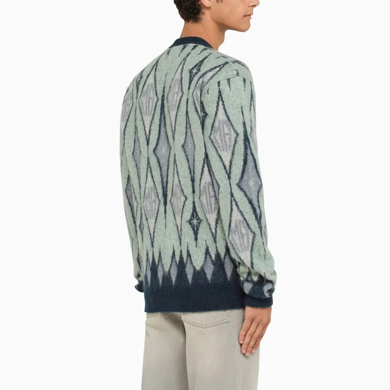 AMIRI  BLUE ARGYLE CARDIGAN 3