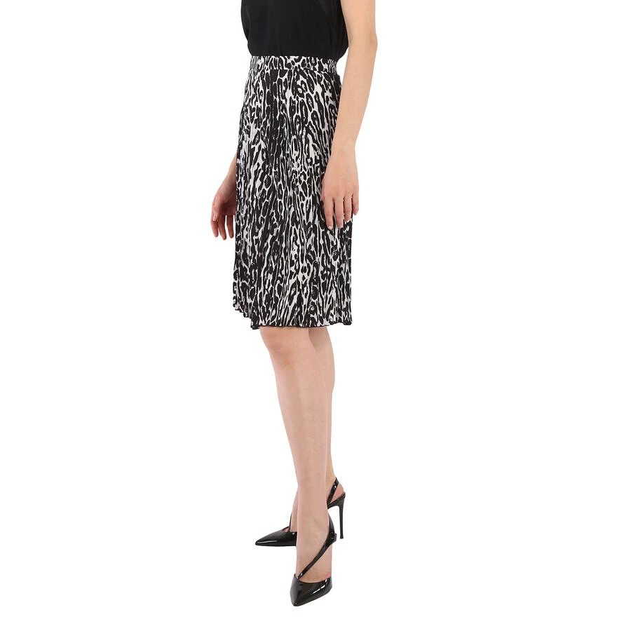 Burberry Monochrome Leopard Print Fluid Pleated Skirt 3