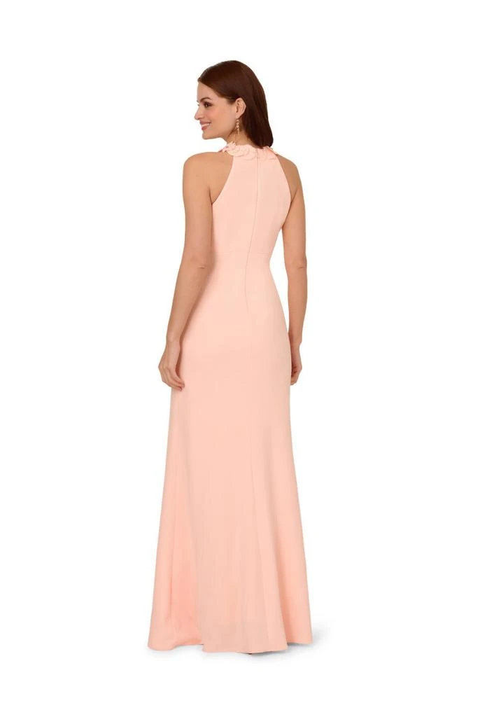Adrianna Papell Rosette halter crepe gown 2