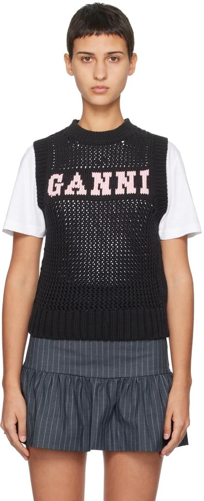 GANNI Black Cropped Vest 1