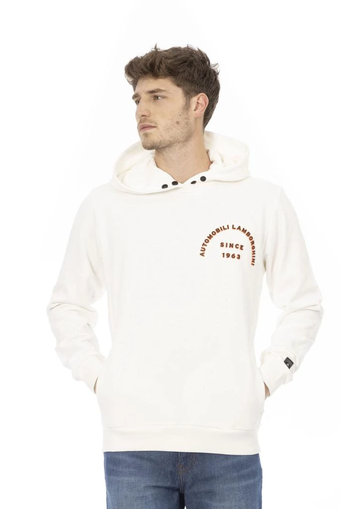 AUTOMOBILI LAMBORGHINI Automobili Lamborghini White Cotton Sweater 1