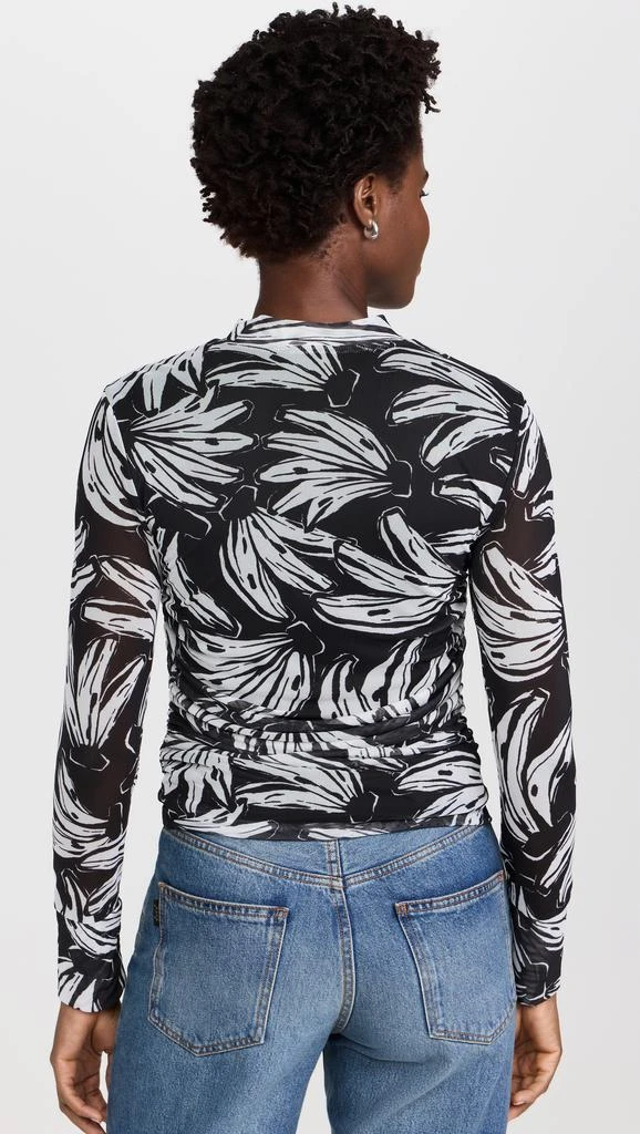 Farm Rio Bossa Banana Black Tulle Blouse 2