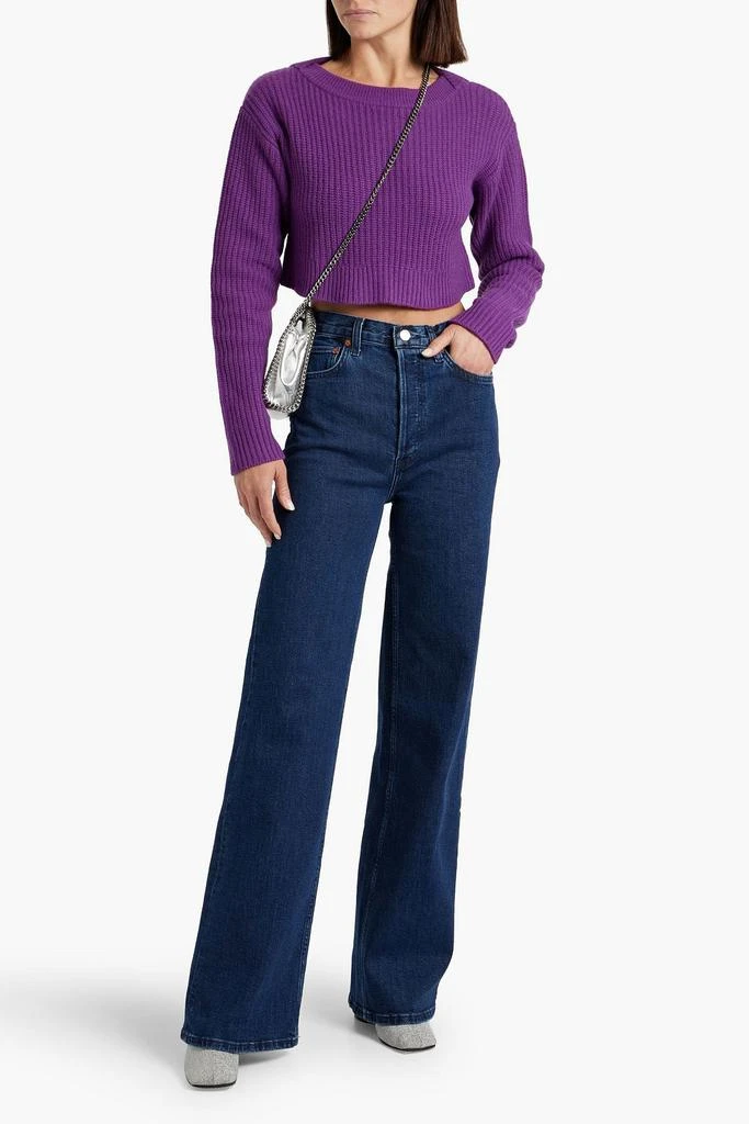 Re/Done Cropped ribbed wool sweater 2