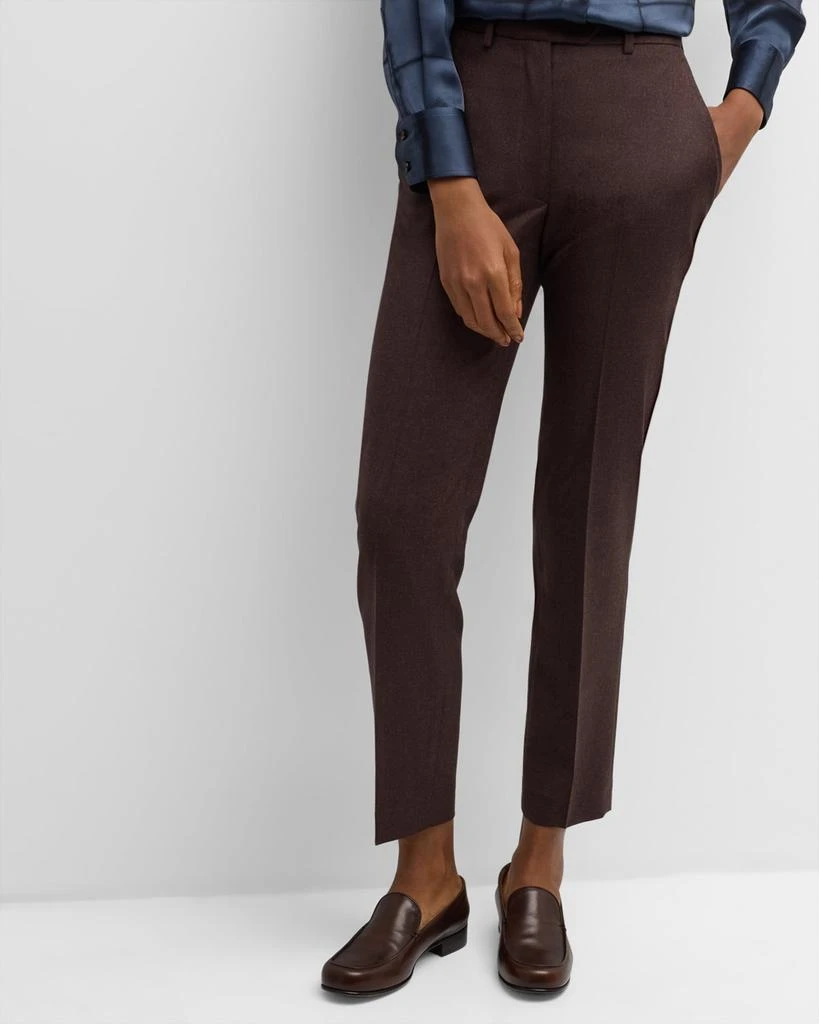 Kiton Mid-Rise Straight-Leg Crop Wool Pants 6