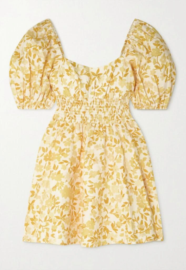 Peony Daffodil Smocked Mini Dress 3