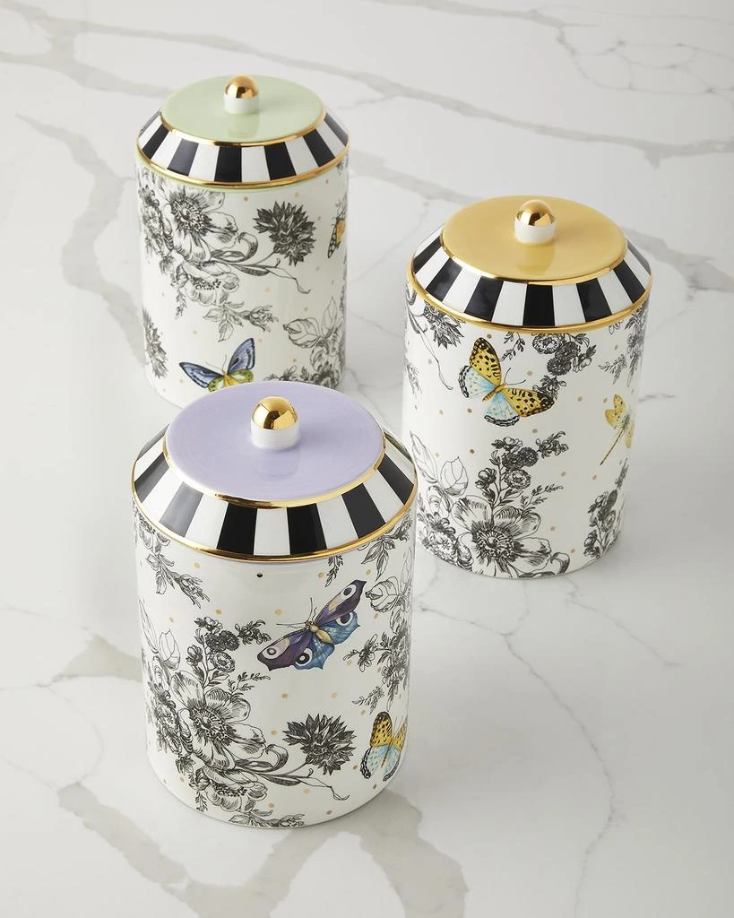 MacKenzie-Childs Butterfly Toile Canisters, Set of 3 1