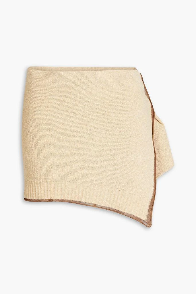 Jacquemus Bagnu bouclé cotton-blend mini wrap skirt 1