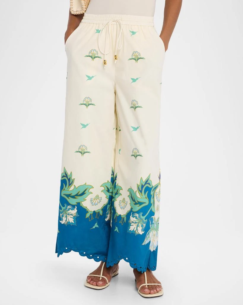 Mestiza New York Cortez Embroidered Wide-Leg Cotton Pants 4