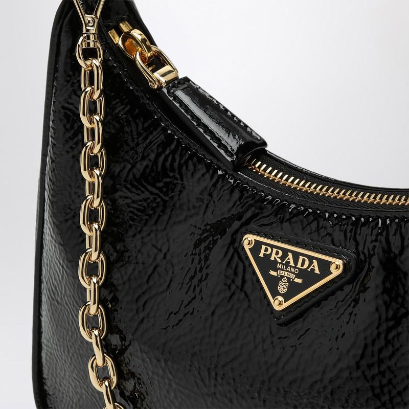 Prada Black Re-Edition mini bag in Naplak patent leather