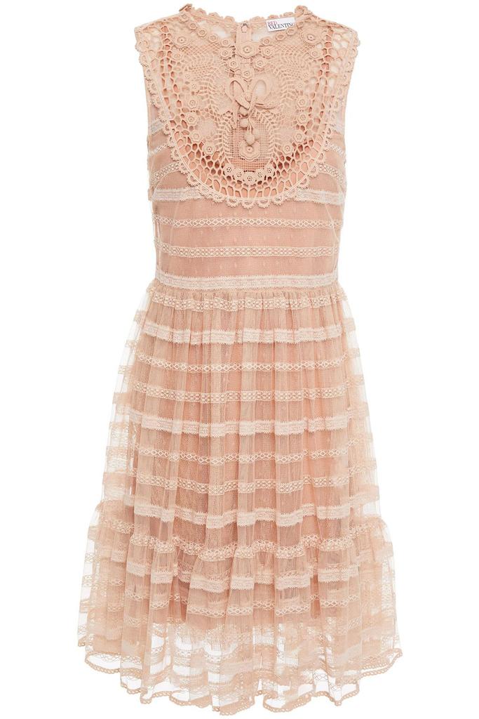 RED Valentino Crochet and point d'esprit mini dress