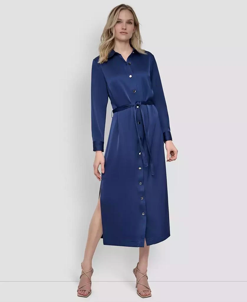 DKNY Women's Collared Long-Sleeve Shirtdress 1