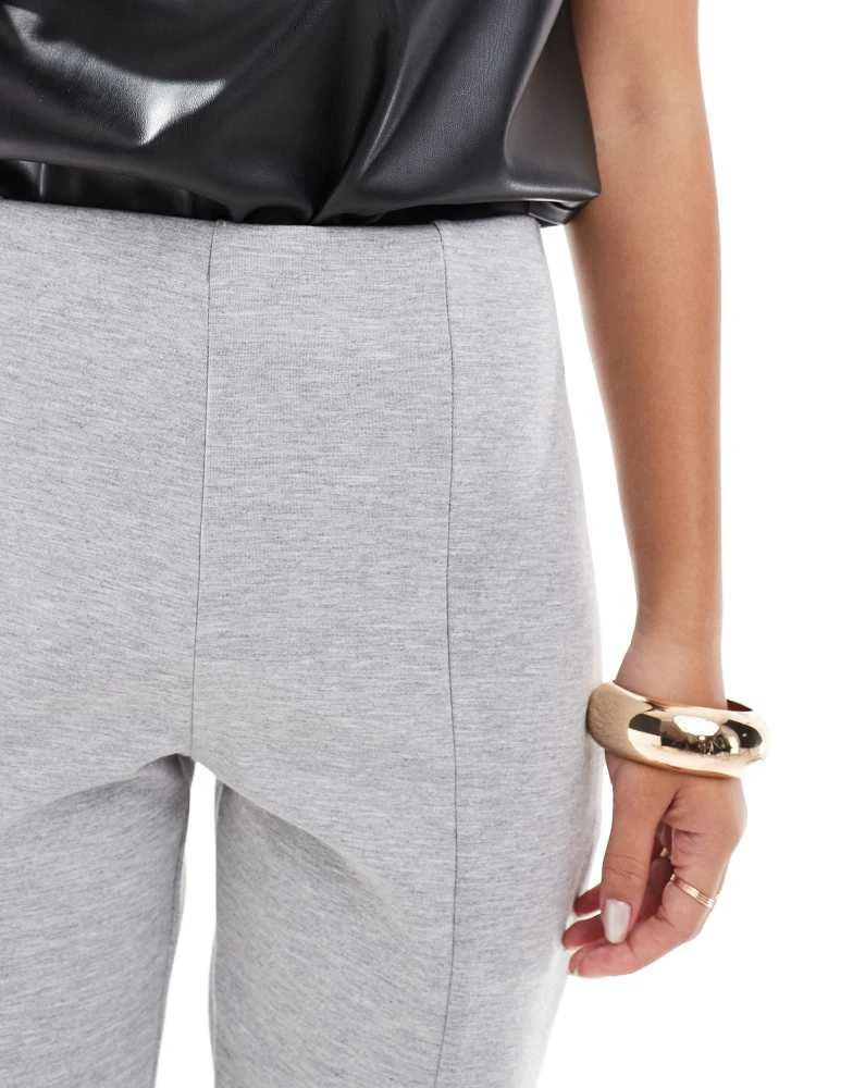 ASOS ASOS DESIGN scuba leggings with stirrups in grey marl 5