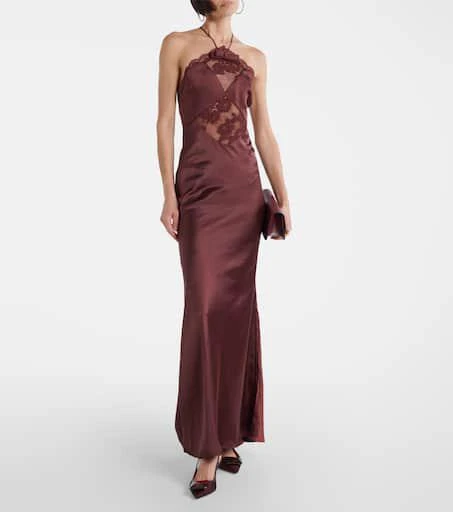 Gianvito Rossi 55 leather-trimmed mesh slingback pumps 3