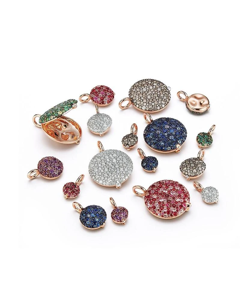 Walters Faith 18K Rose Gold Blue Sapphire Cluster Chantecaille Pebble Locket Pendant 4