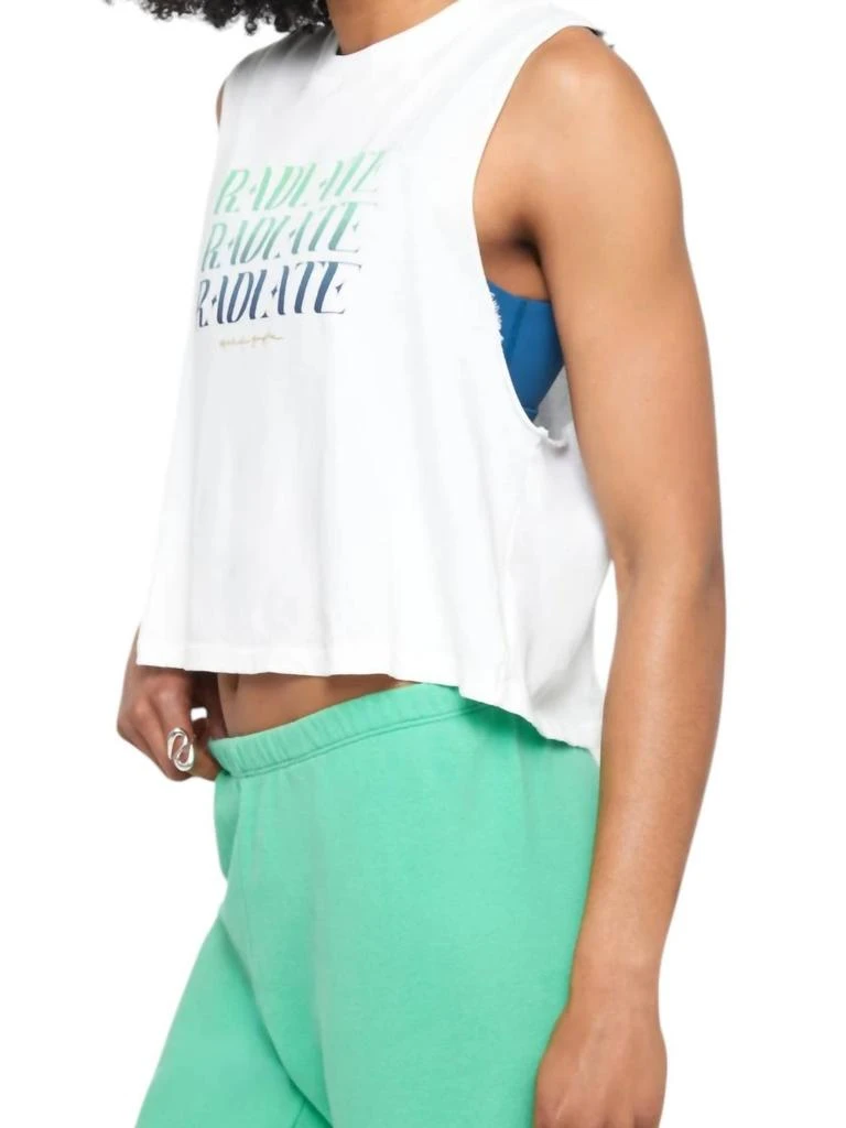 Spiritual Gangster Radiate Callie Crop Tank Top In White 2