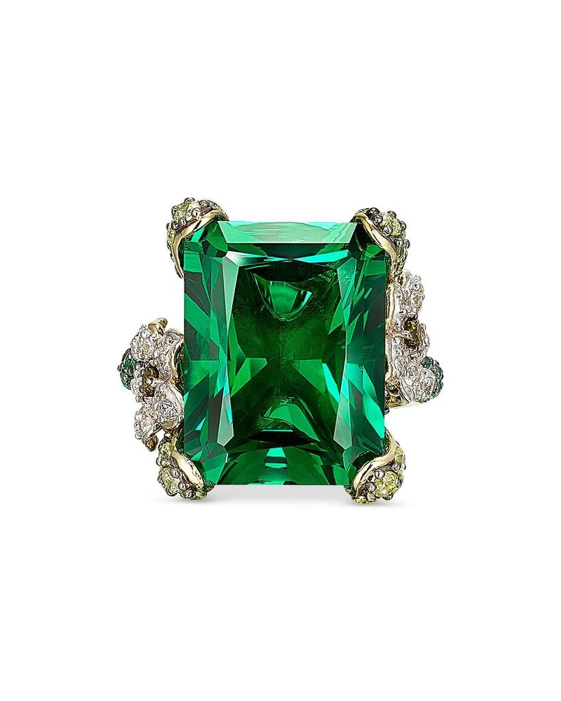 Anabela Chan 18K Yellow Gold Plated Sterling Silver English Garden Simulated Emerald & Simulated Diamond Cinderella Ring 1