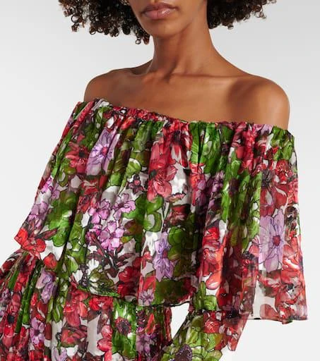 Costarellos Floria devoré silk-blend chiffon gown 4
