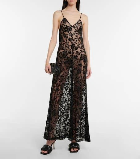 Norma Kamali Floral devoré semi-sheer slip dress 2