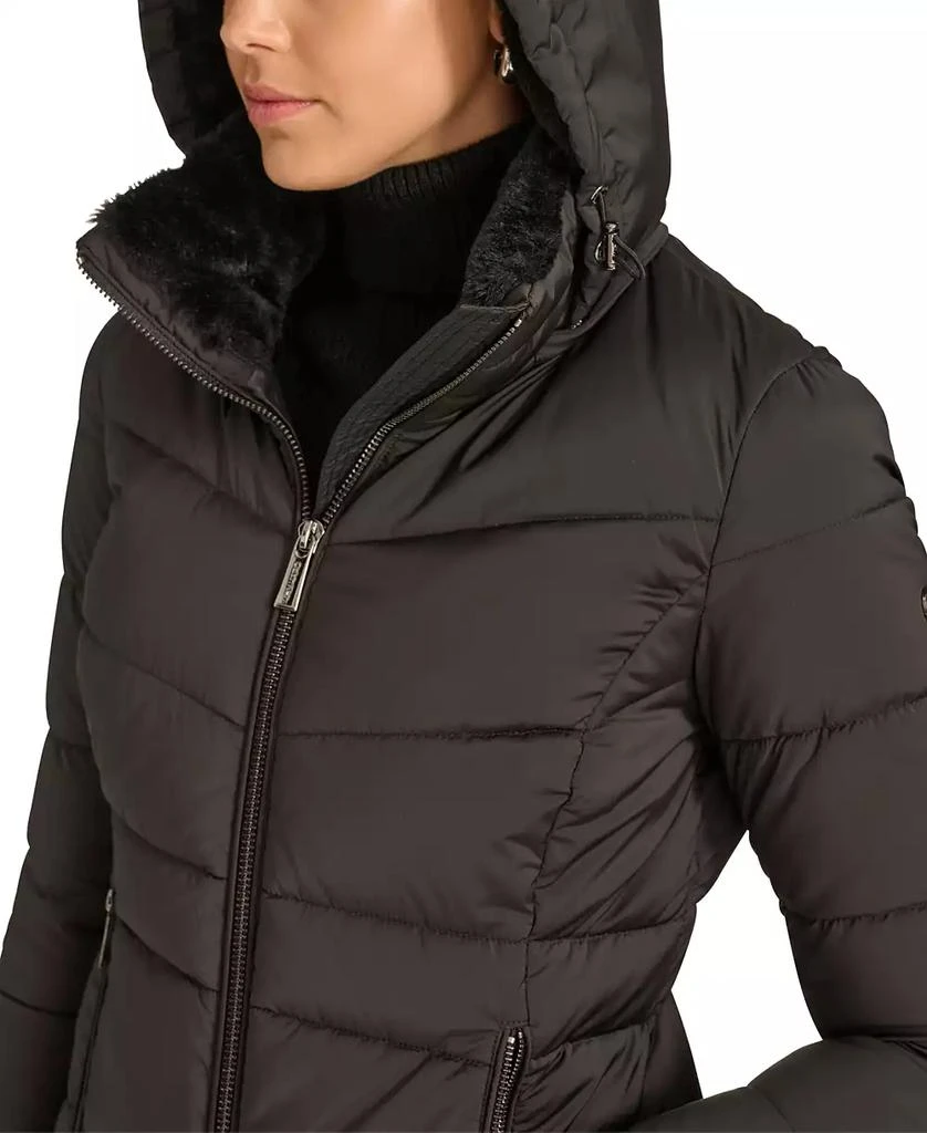 Calvin Klein Women's Faux-Fur-Lined Hooded Puffer Coat 6
