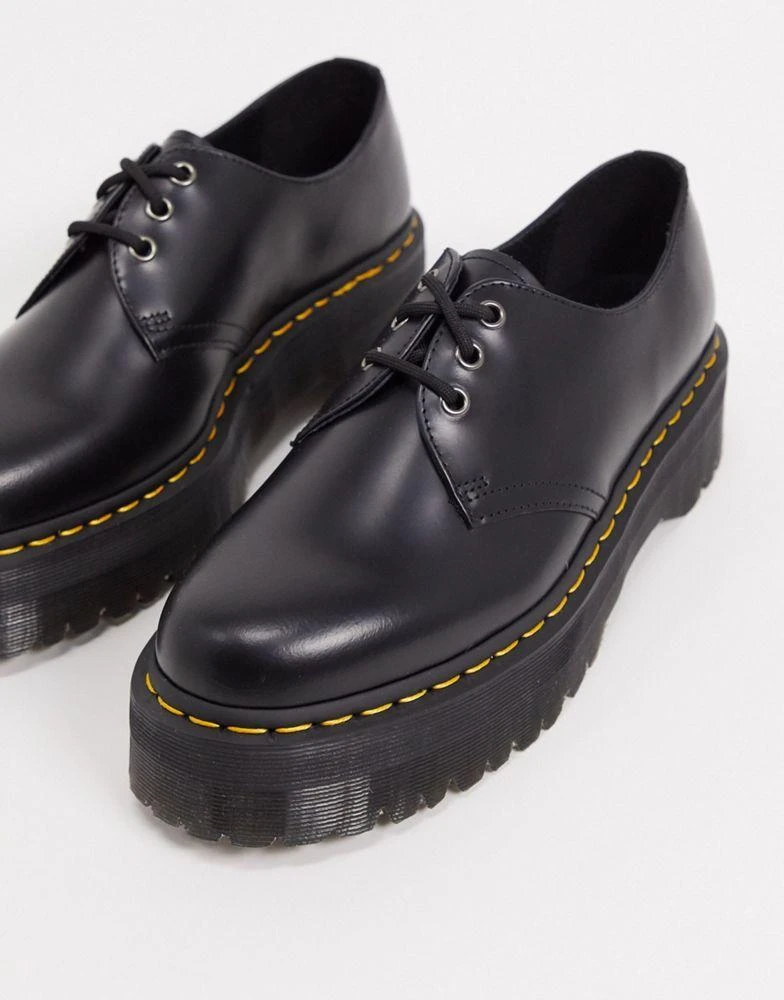 Dr Martens Dr Martens 1461 3 eye quad platform shoes in black 3