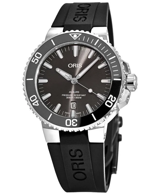 Oris Oris Aquis Date Titanium Automatic Grey Dial Rubber Strap Men's Watch 01 733 7730 7153-07 4 24 64TEB 1