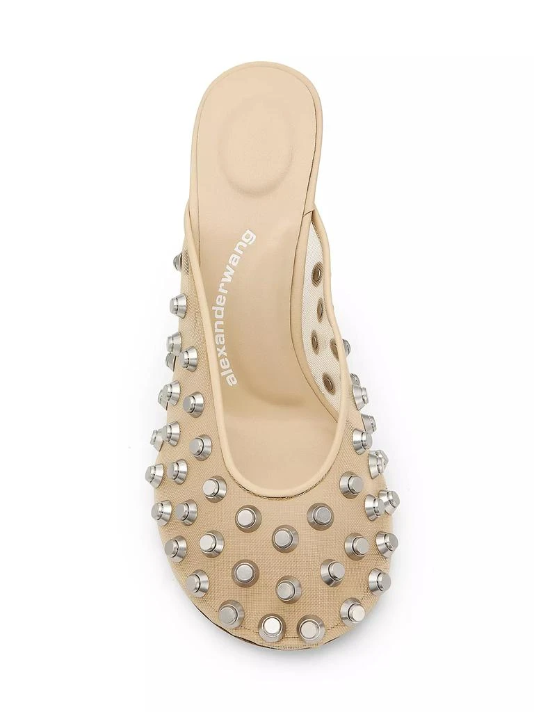 Alexander Wang Rhodes 105MM Studded Mesh &amp; Leather Mules 3