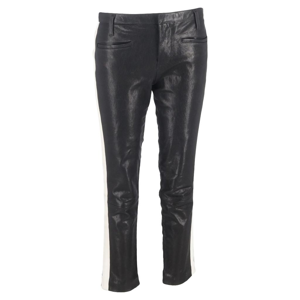 haider ackermann Stripe Detail Pants in Black Leather