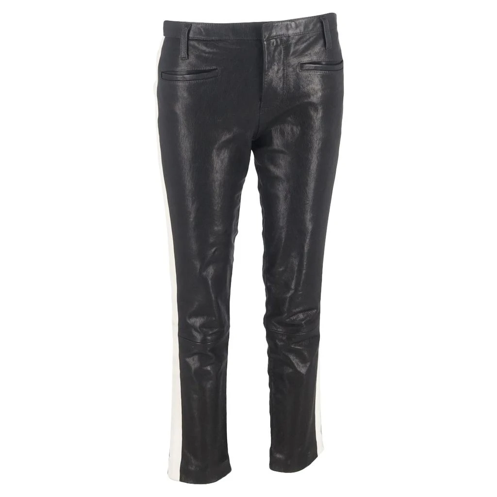 haider ackermann Stripe Detail Pants in Black Leather 1