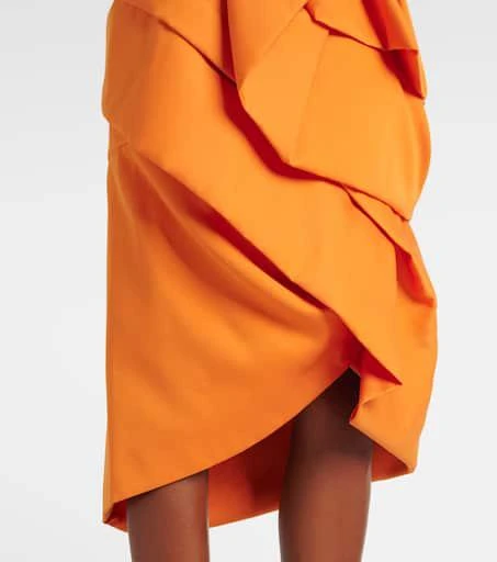 Dries Van Noten Draped satin midi skirt 5