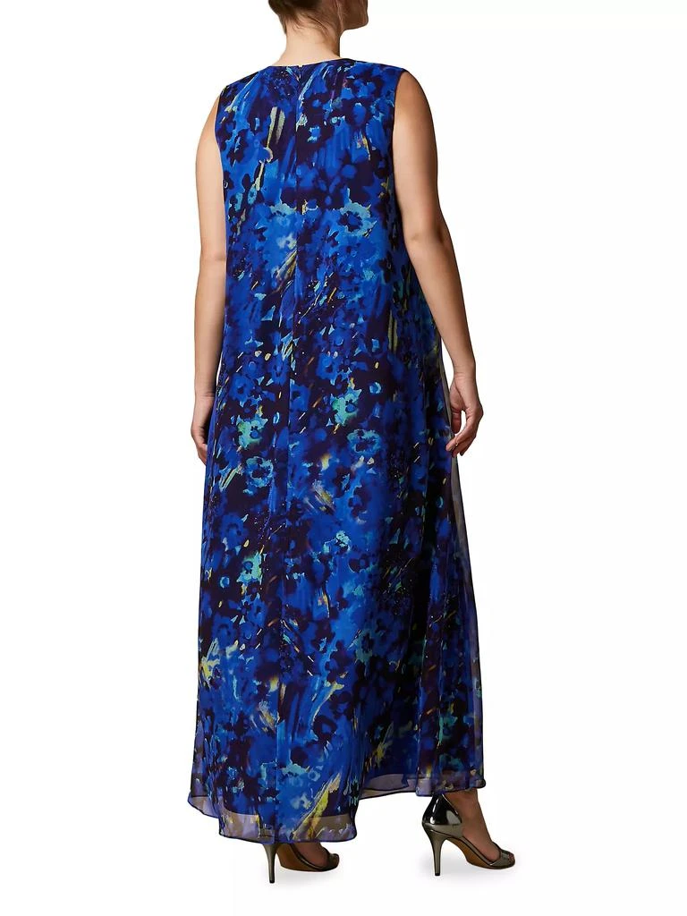 Marina Rinaldi Plus Size Carpazi Long Silk Georgette Dress 4