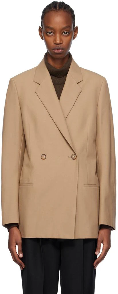 TOTEME Tan Double-Breasted Blazer 1
