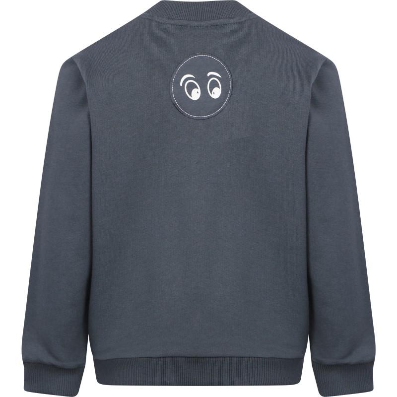 Loud Apparel Eyes print organic logo sweatshirt in grey asphalt