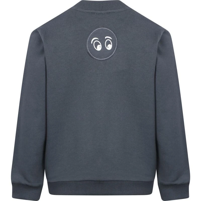 Loud Apparel Eyes print organic logo sweatshirt in grey asphalt 2