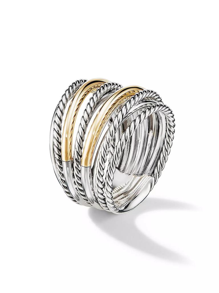 David Yurman Crossover Wide Ring with 18K Yellow Gold